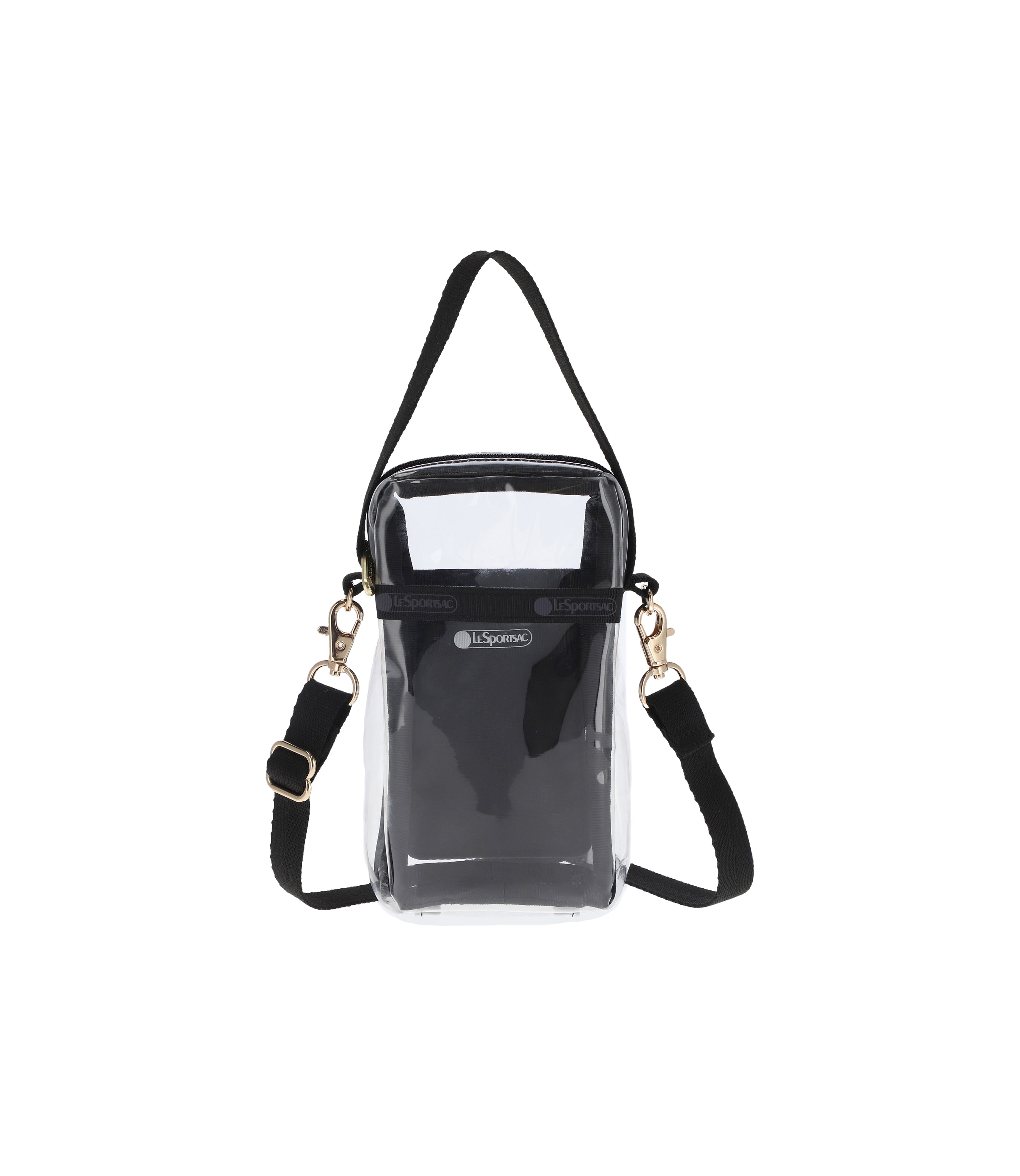 Clear Mini Phone Crossbody - Clear/Black