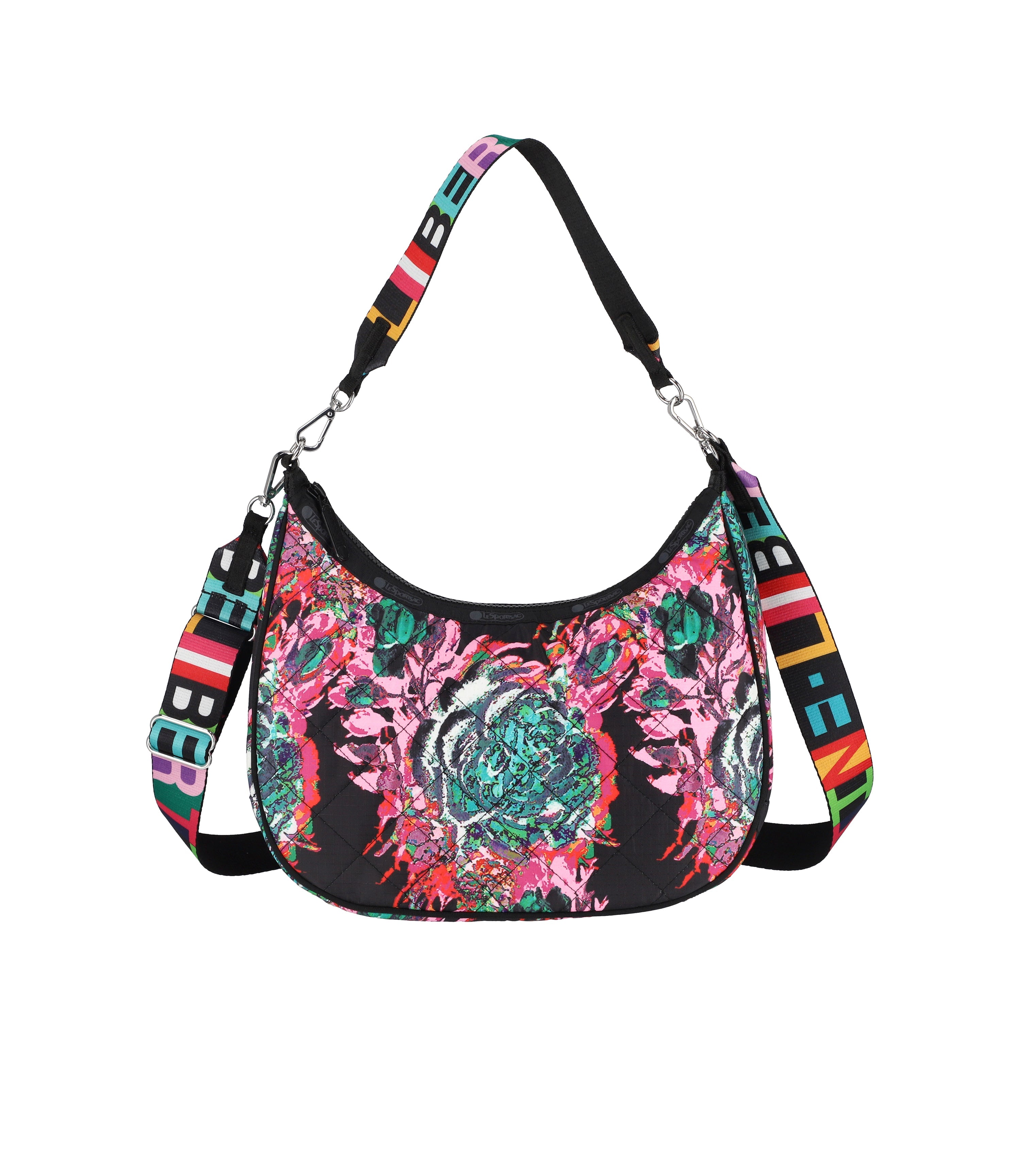 North/South Convertible Hobo - LeSportsac x Libertine Pink Flower N/S Hobo