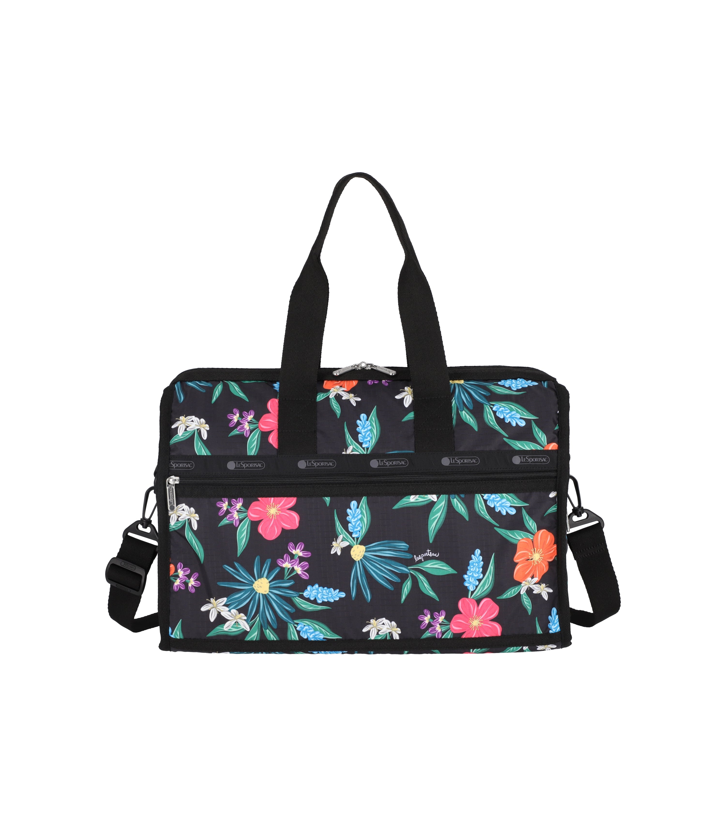 Deluxe Medium Weekender Wild Flower Watercolor print LeSportsac