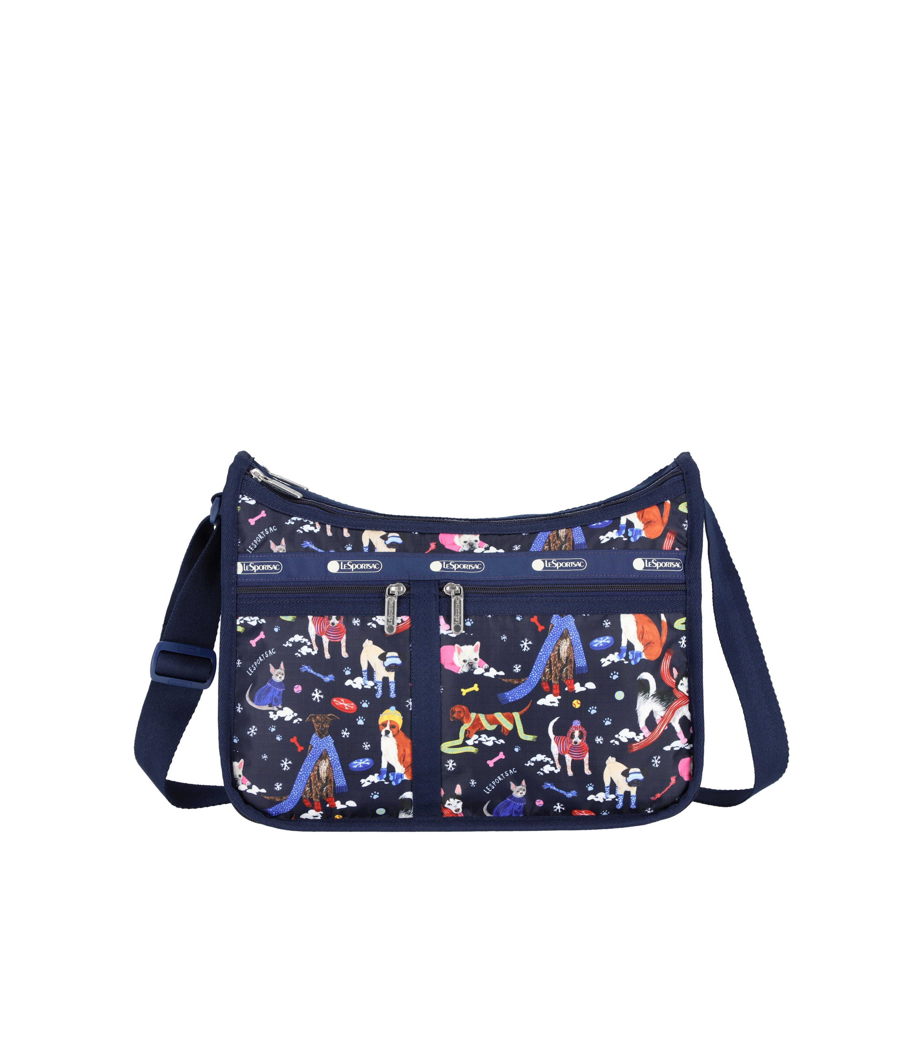 Deluxe Everyday Bag Snowy Pups print LeSportsac