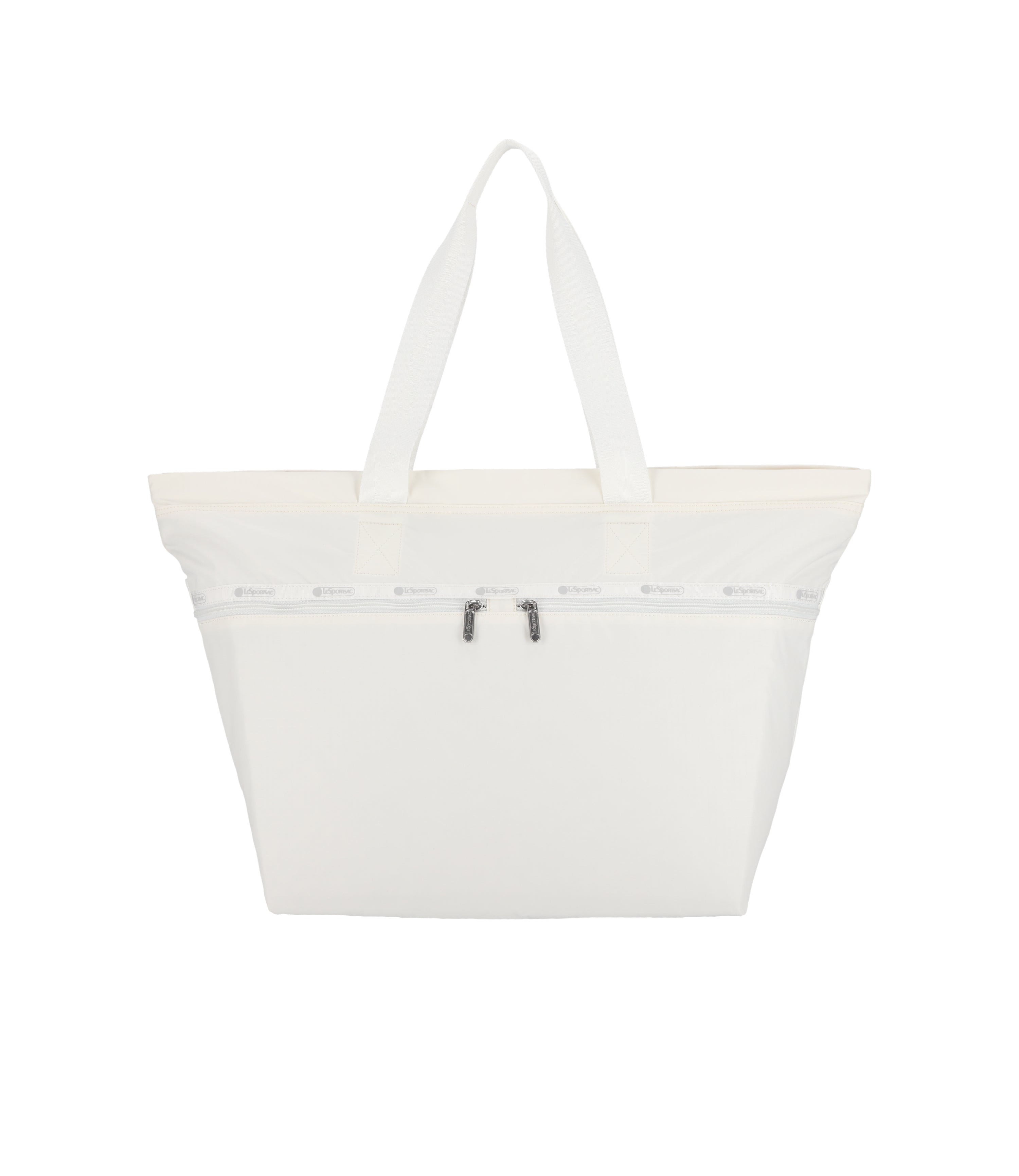 Carlin Zip Top Tote Bag - Meringue solid