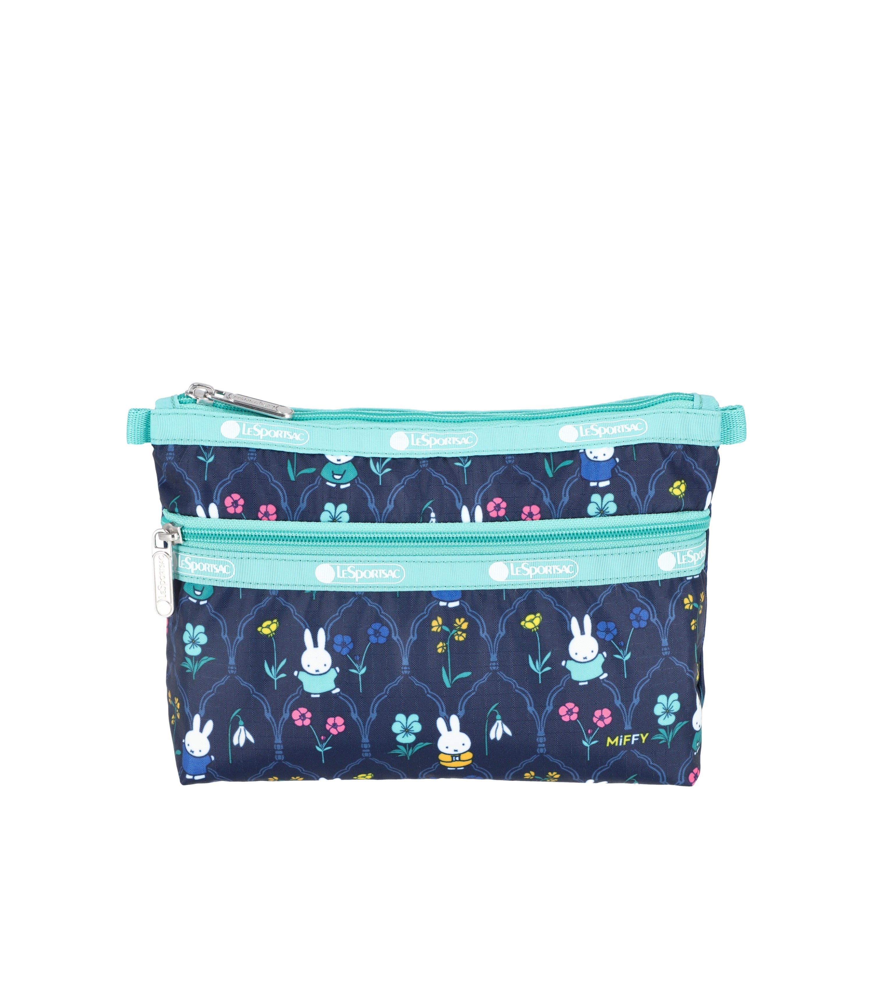 Brand New LeSportsac x orders Miffy print fabric cosmetic makeup pouch / bag