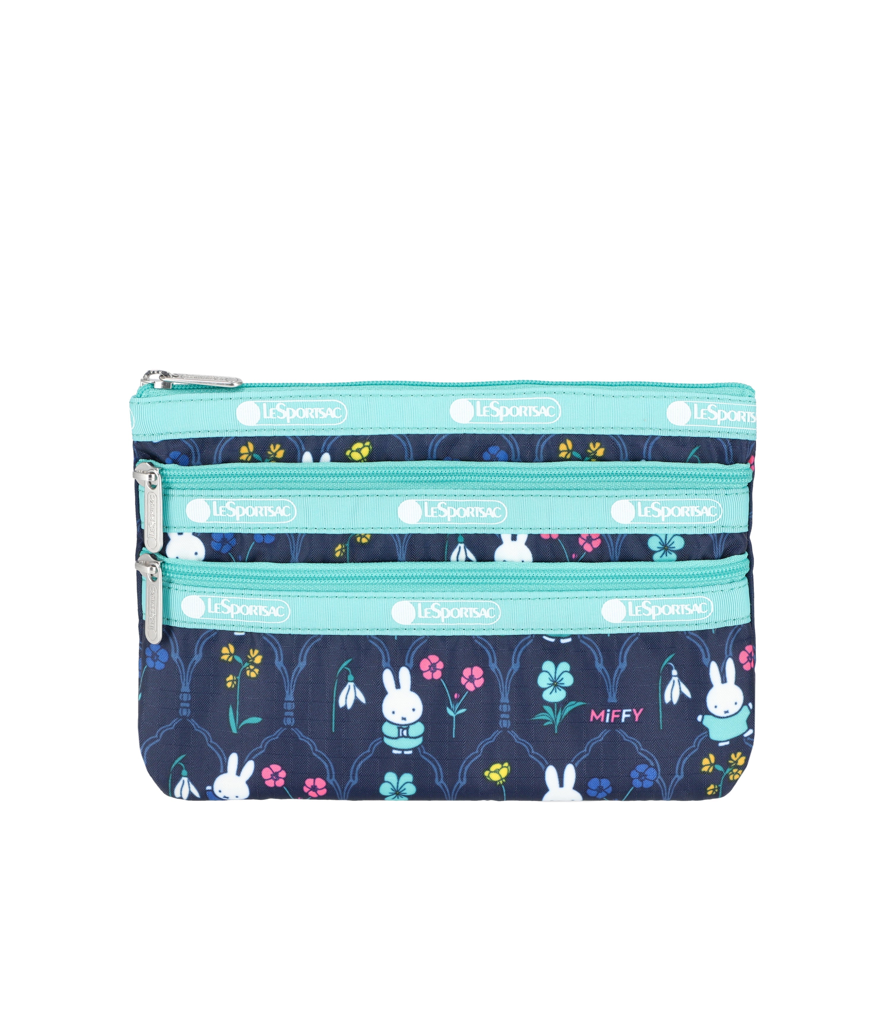 3 Zip Cosmetic Miffy Garden Floral Accessory LeSportsac