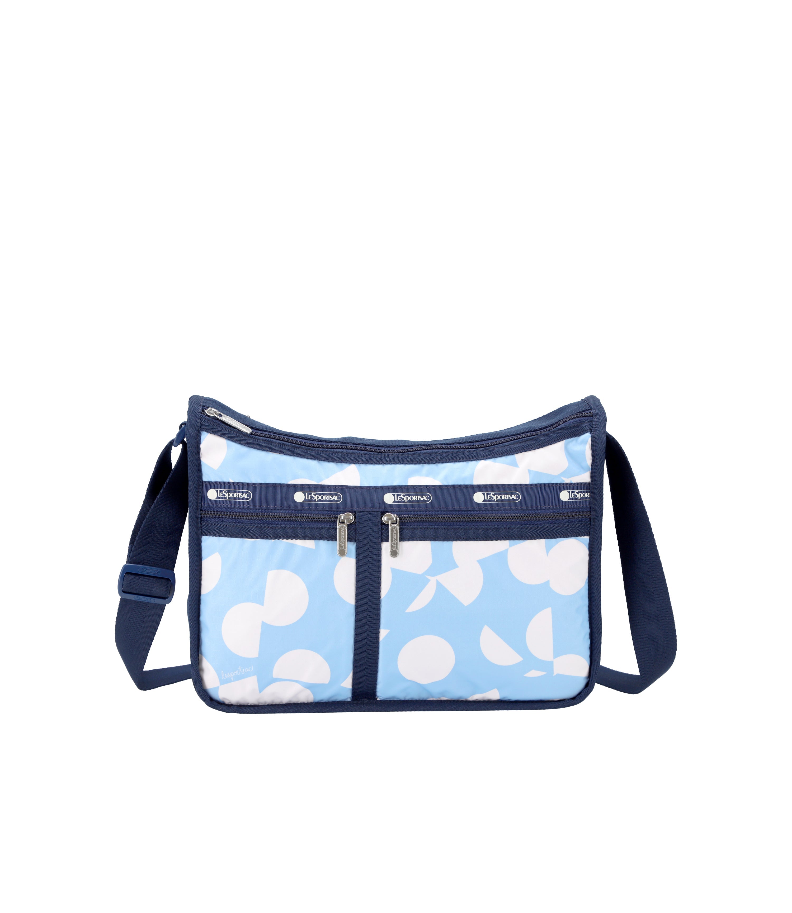 Clouds Print Logo Duffle Bag in White and Blue