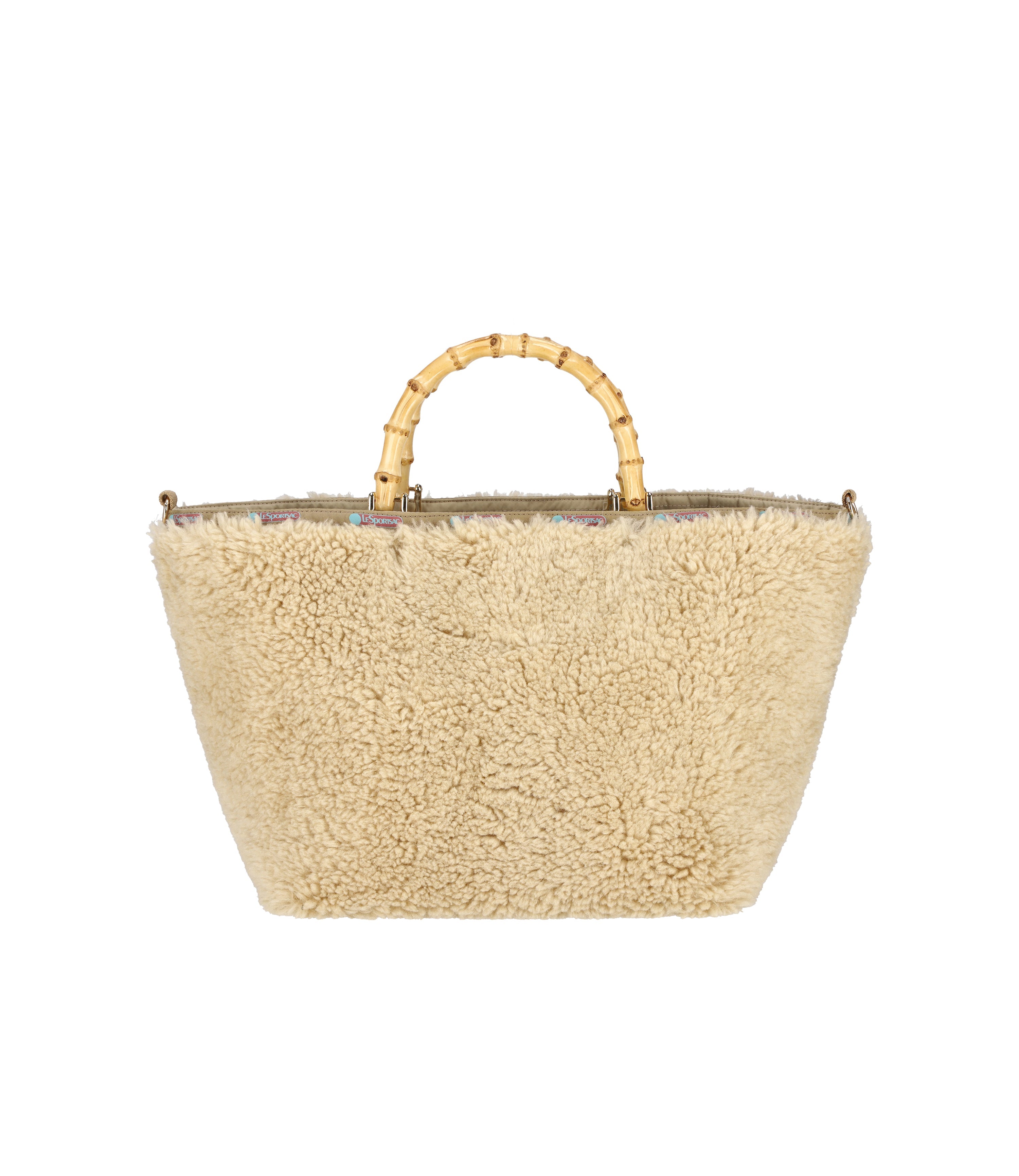 Medium Bamboo Tote - Warm Beige Fur – LeSportsac