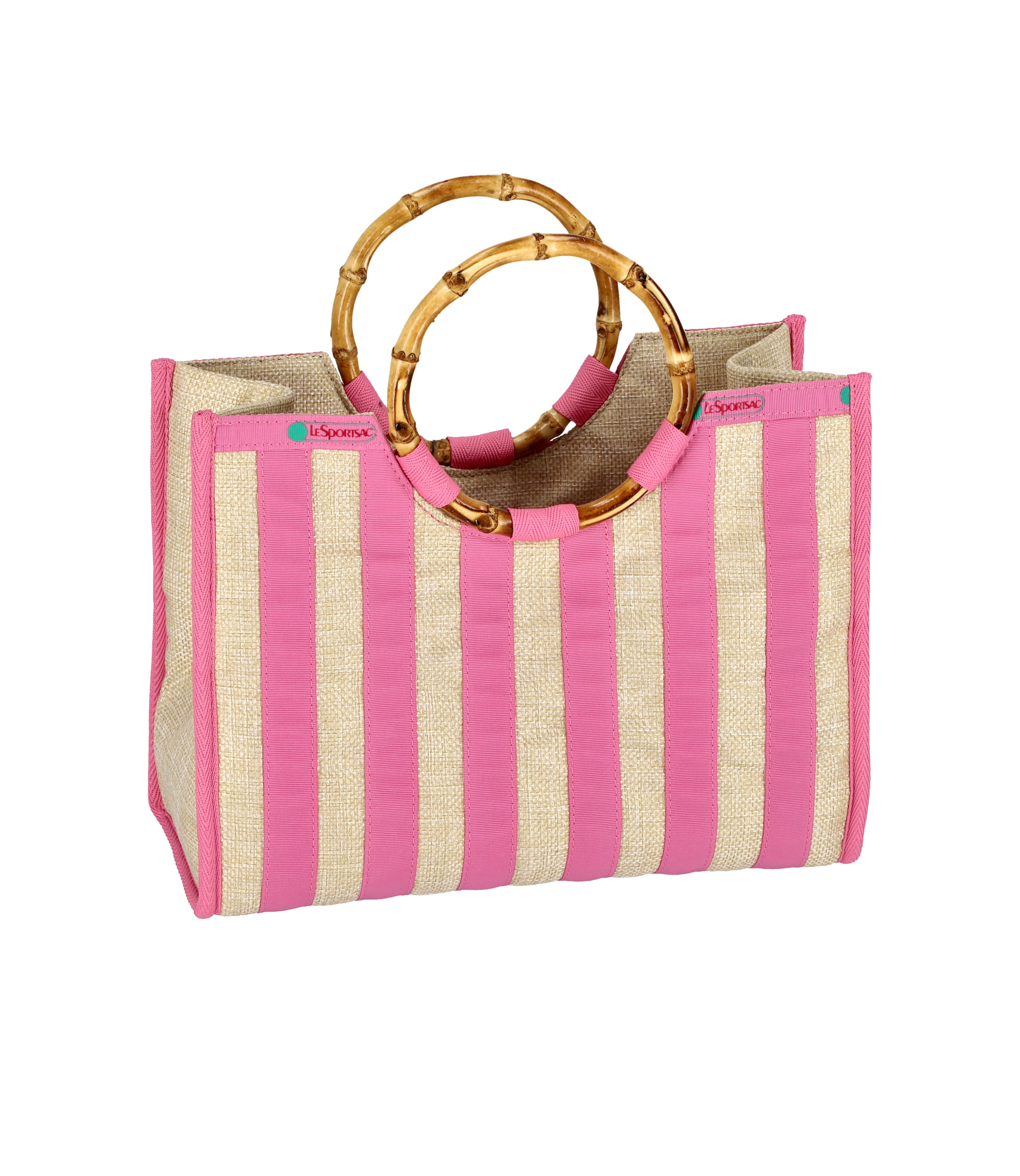 Small Bamboo Book Tote - Stripe Flamingo – LeSportsac