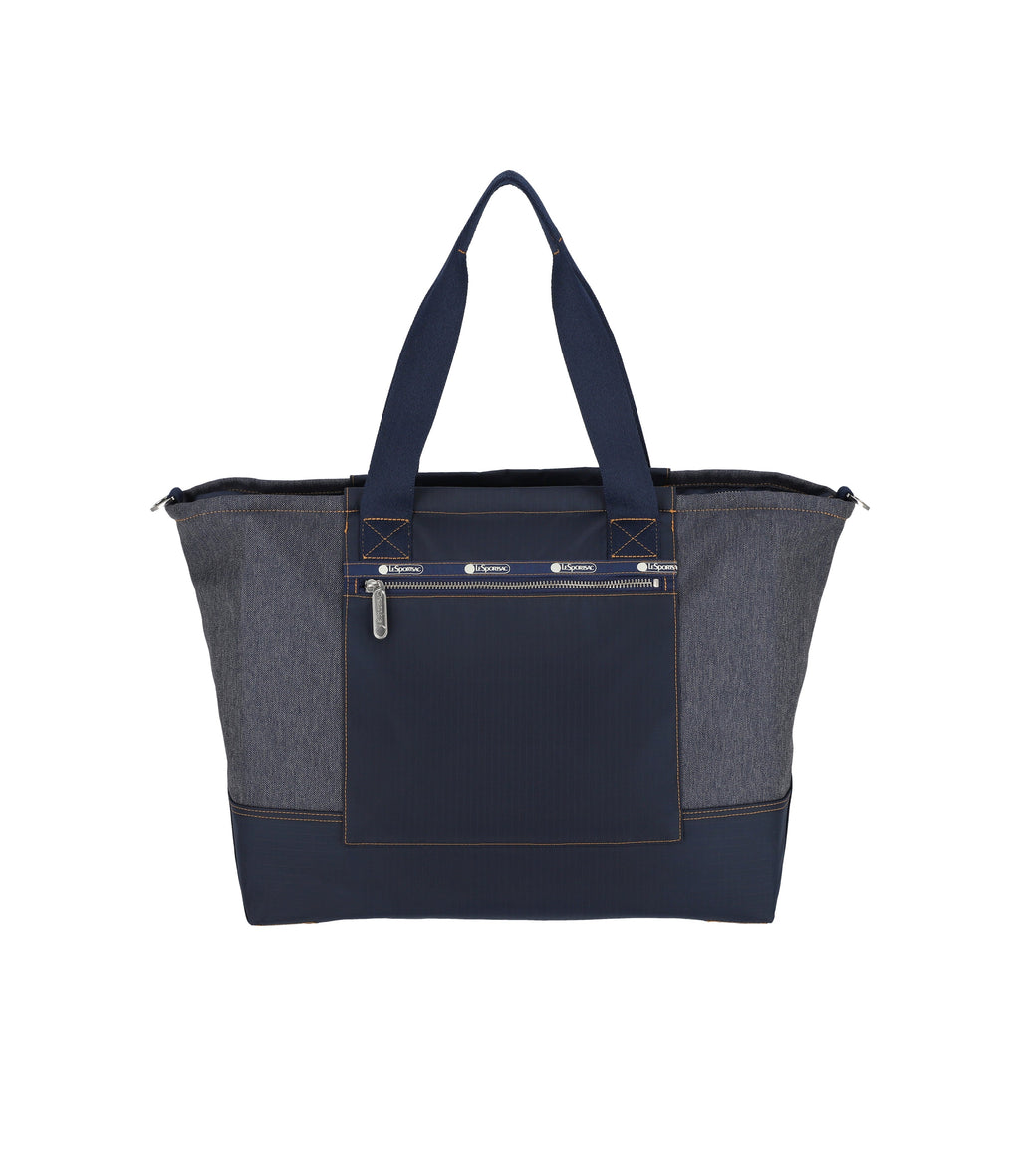 Denim East/West Tote - 26436130406448