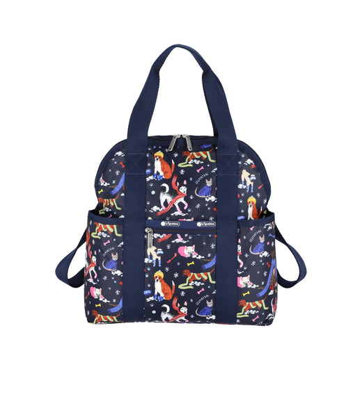 Double Trouble Backpack Snowy Pups print LeSportsac