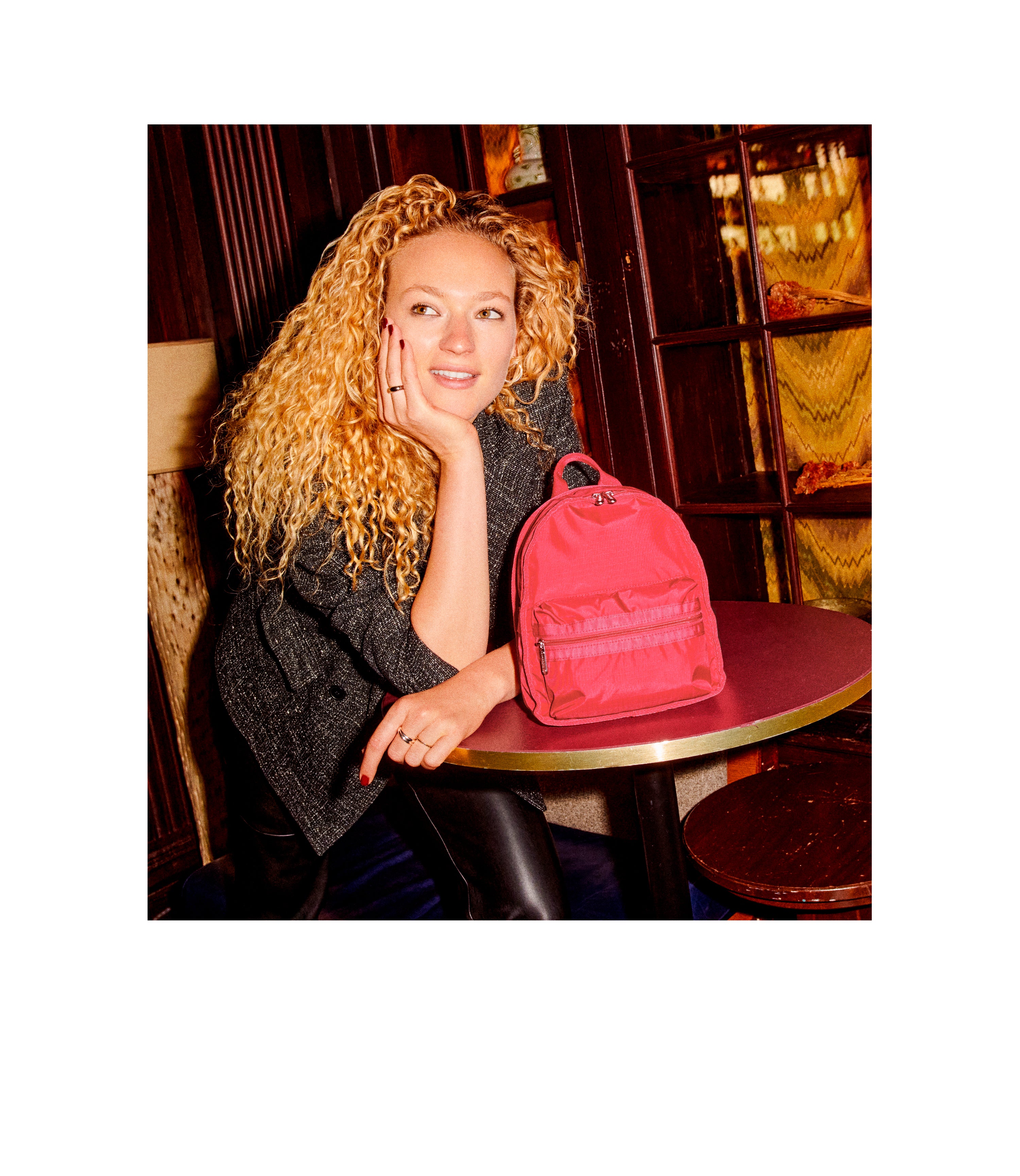 Mini Route Backpack Rosey Red solid LeSportsac