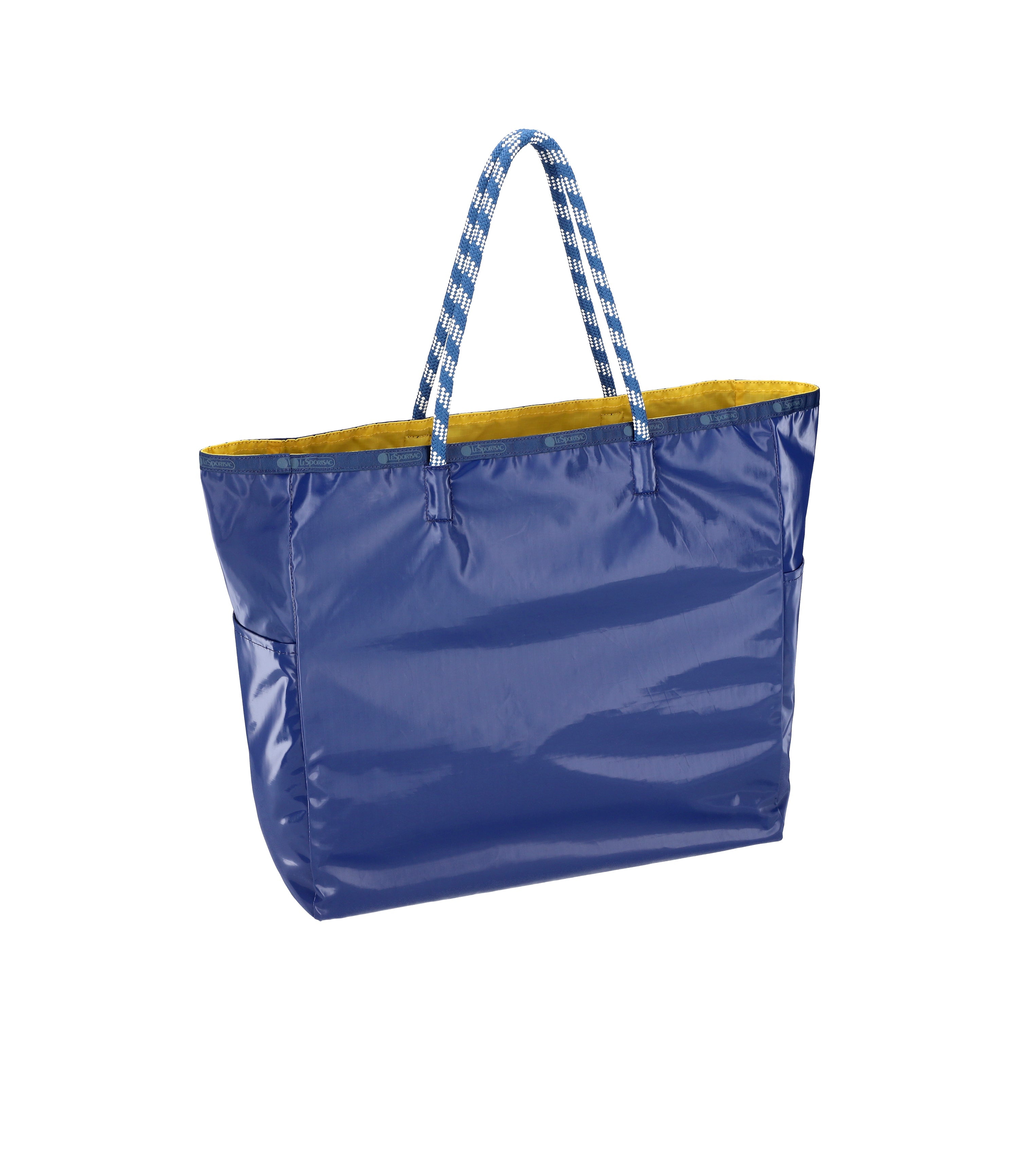 Chasing Rainbows Utility Tote with Navy Trim