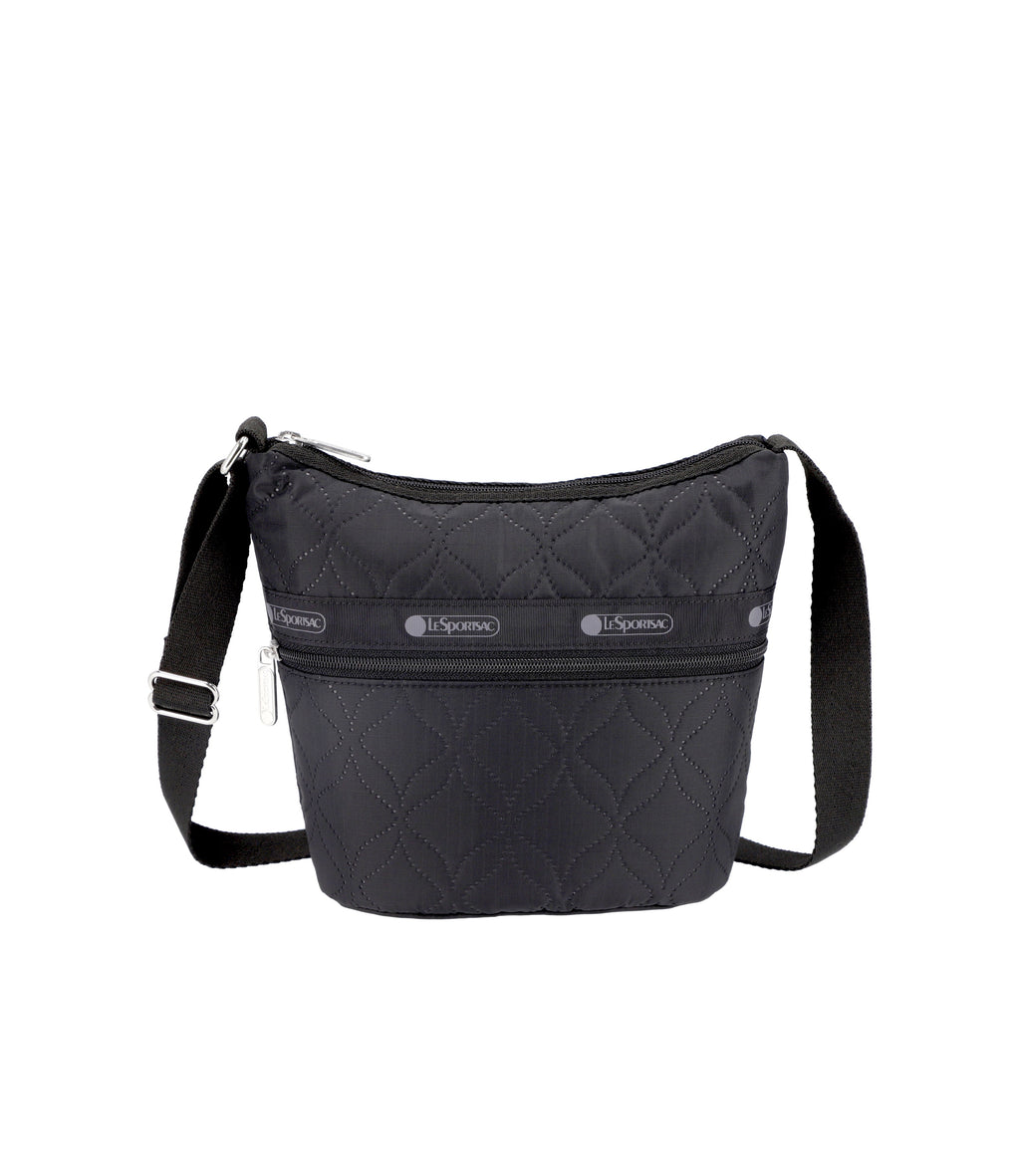 Black Leather Bucket Handbags Wide Strap Shoulder Bags