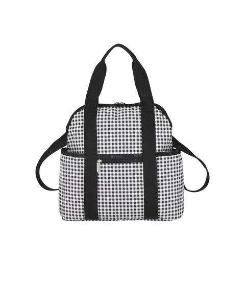 Lesportsac Packable East/West Tote - Gingham Check Noir Print
