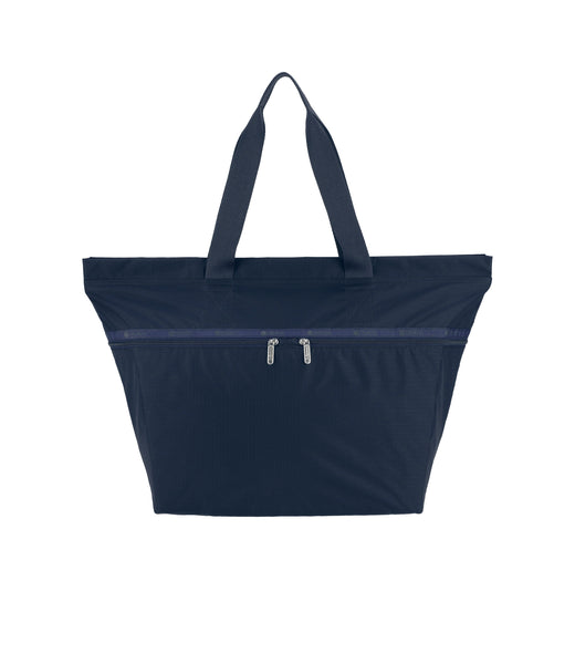 Carlin Zip Top Tote Bag Deep Sea Blue solid LeSportsac