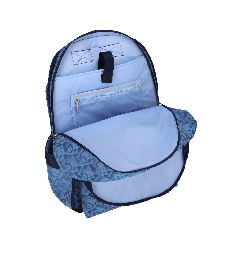 Lesportsac Route Small Backpack - Monogram Jacquard Blue
