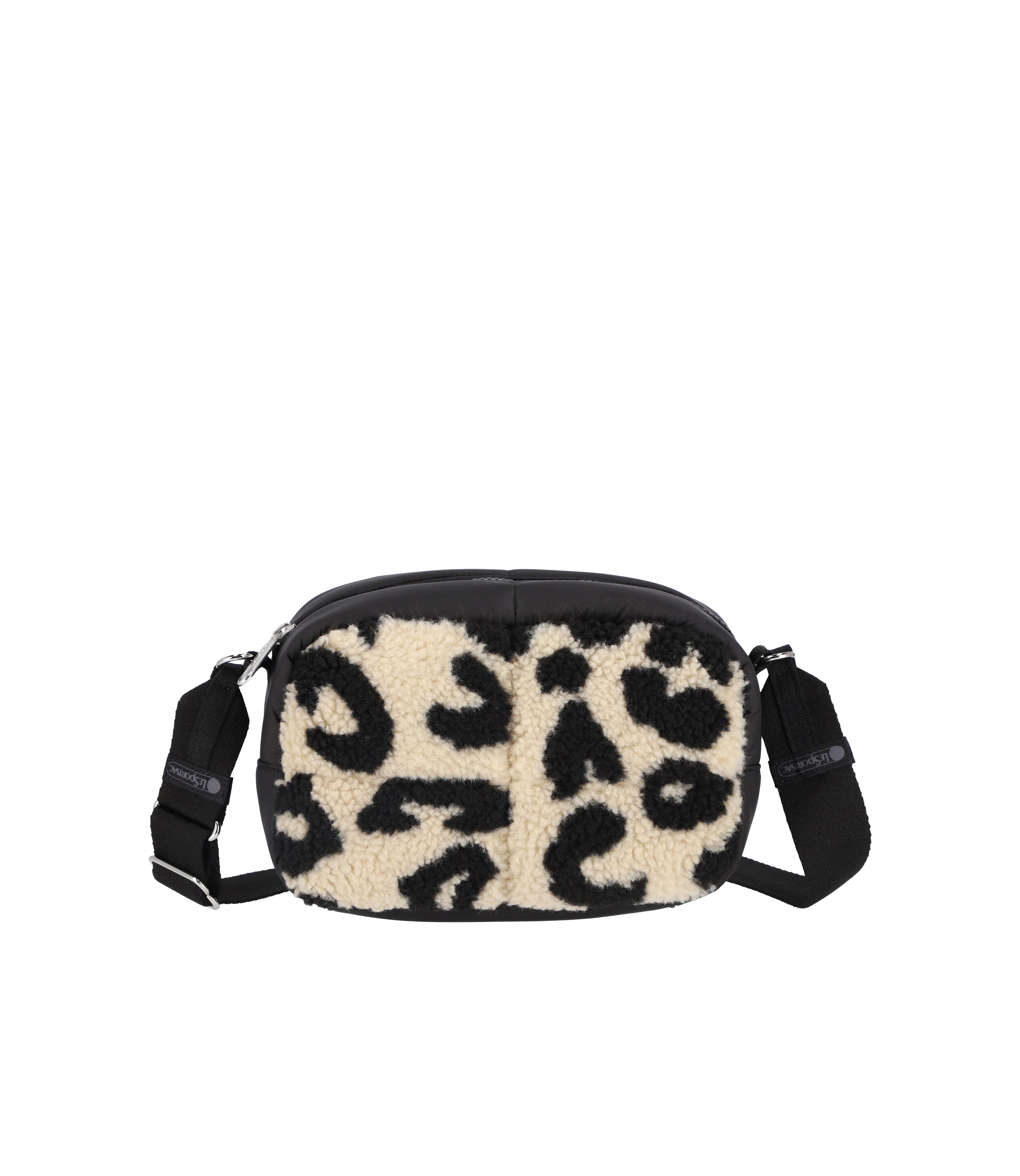 Puffy Sherpa Cube Crossbody Leopard Vegan Sherpa LeSportsac