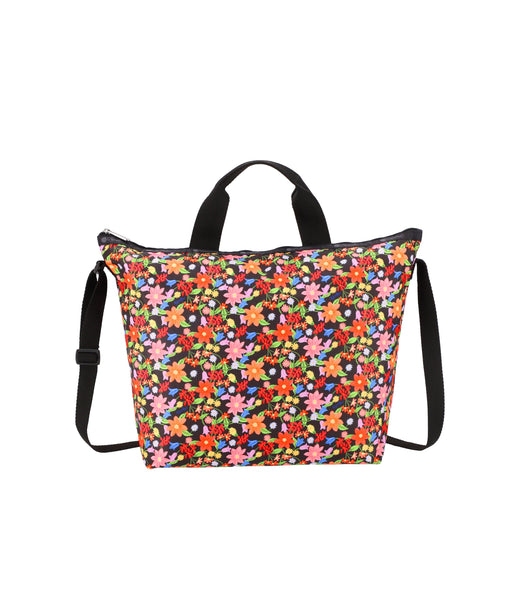 LeSportsac Scenic Brush Deluxe Easy Carry Tote Crossbody + Top Handle  Handbag, Style 4360/Color E554, Vibrant Wildflowers & Soothing Landscapes